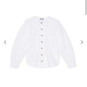 GANNI collar poplin shirt